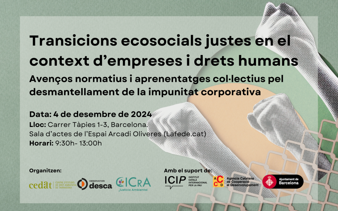 Coorganizamos la jornada: Transiciones ecosociales justas en el contexto de empresas y derechos humanos